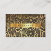 Animal Skin Black Gold Python Vip Mode Stylist Visitekaartje (Voorkant)