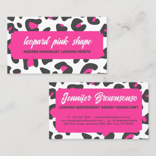 Animal Skin Leopard spot Visitekaartje (Voorkant / Achterkant)