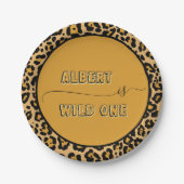 Animal Skin Leopard Spot Wild One  Papieren Bordje (Voorkant)