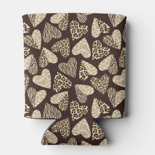 Animal skin with hearts blikjeskoeler (Achterkant)