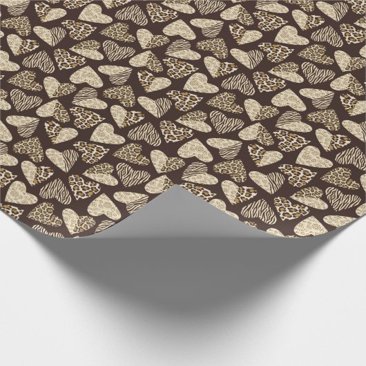 Animal skin with hearts cadeaupapier (Hoek)