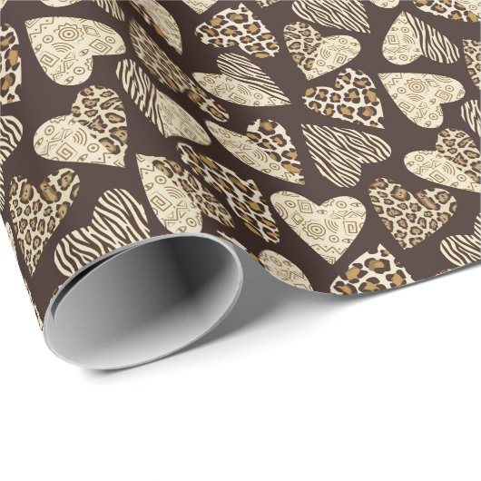 Animal skin with hearts cadeaupapier (Rol Hoek)