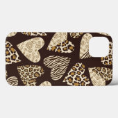 Animal skin with hearts Case-Mate iPhone case (Achterkant (horizontaal))