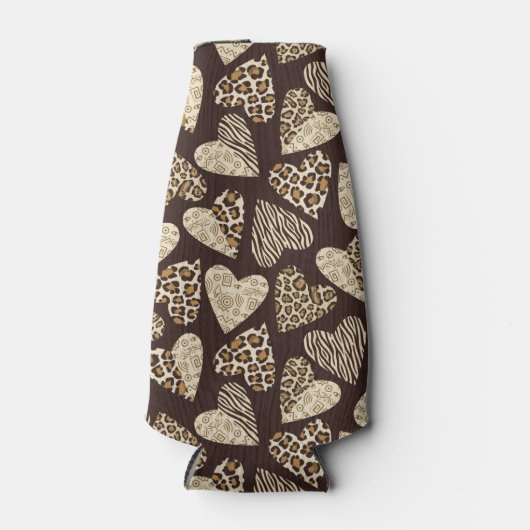 Animal skin with hearts flesjeskoeler (Voorkant)