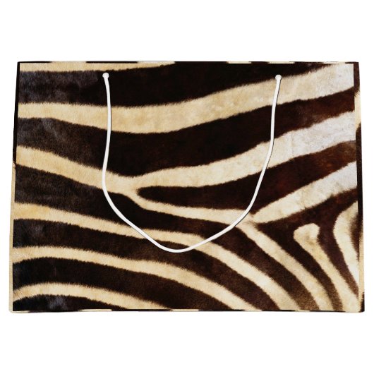 Animal Skin Zebra Safari Bruin Wit Zwart Groot Cadeauzakje (Voorkant)