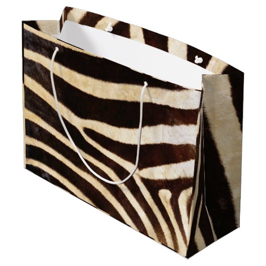 Animal Skin Zebra Safari Bruin Wit Zwart Groot Cadeauzakje (Achterkant Gekanteld)