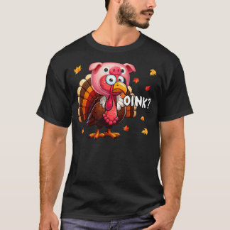 Animal Sound Thanksgiving Turkey Cosplay Pig Farme T-shirt
