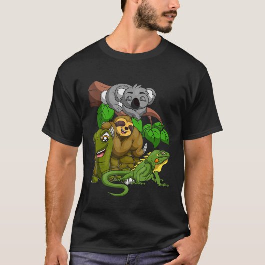 Animal Squad Koala Sloth Turtle Iguana Kinder Zook T-shirt (Voorkant)
