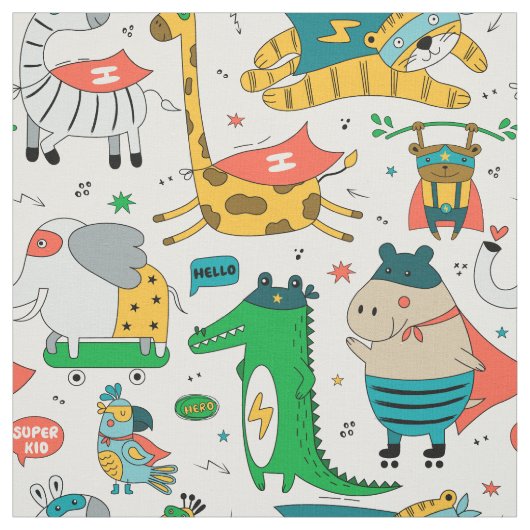 Animal Super Hero Stof (Swatch)