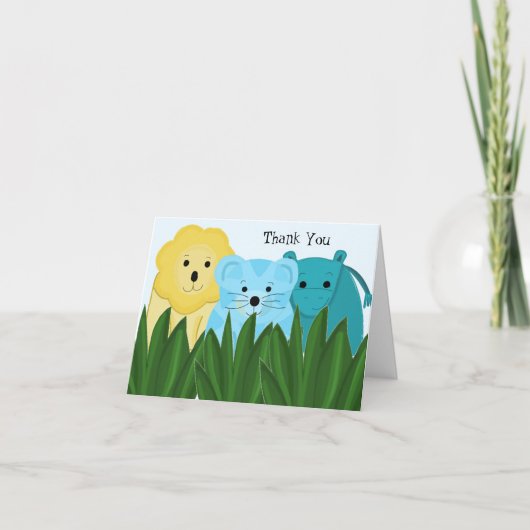 Animal Thank You Zoo Bedankkaart (Voorkant)