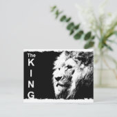 Animal The King Black White Pop Art Sjabloon Lion Briefkaart (Staand voorkant)