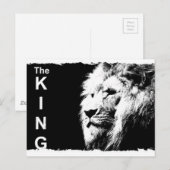 Animal The King Black White Pop Art Sjabloon Lion Briefkaart (Voorkant / Achterkant)