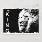 Animal The King Black White Pop Art Sjabloon Lion Briefkaart (Voorkant)