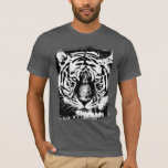 Animal Tiger Mannen korte mouw asfalt grijs modern T-shirt<br><div class="desc">Pop Art Tiger Head Elegant Modern Sjabloon Mannen Bella Canvas Korte Mouw Asfalt Grijs T-Shirt.</div>