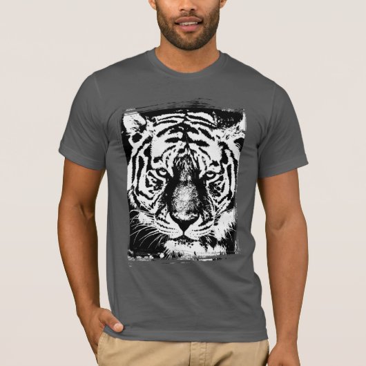 Animal Tiger Mannen korte mouw asfalt grijs modern T-shirt (Voorkant)