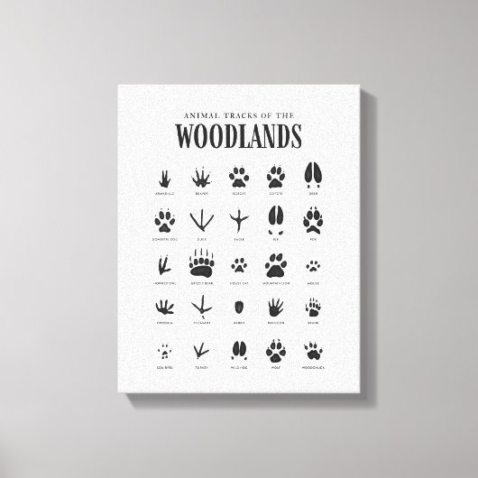 Animal Tracks Woodland Nursery Canvas Afdruk (Voorkant)