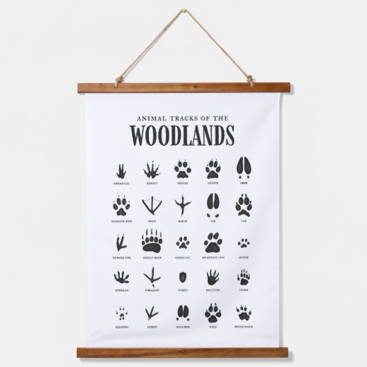 Animal Tracks Woodland Nursery Decor Hangend Wandkleed (Voorkant)