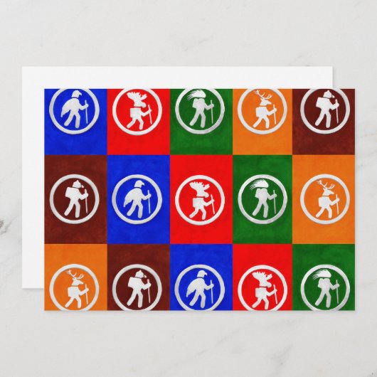 Animal Trail Markers Flat Card (Voorkant / Achterkant)