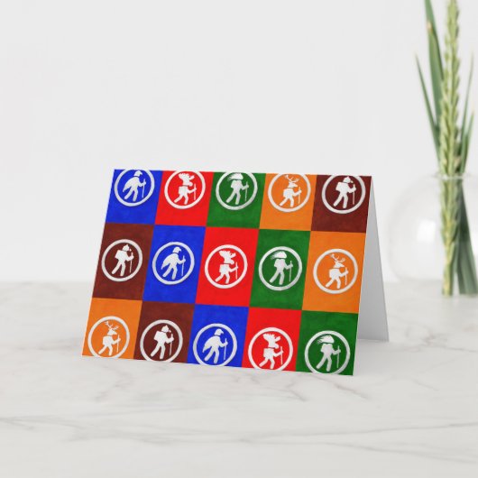 Animal Trail Markers Greeting Card Kaart (Voorkant)