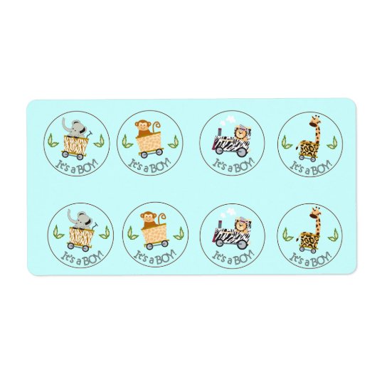 Animal Train Chocolade Kiss Favor Stickers (Voorkant)