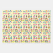 Animal Train Personaliseer Naam Meisjes Verjaardag Inpakpapier Vel (Voorkant 2)