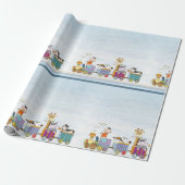 Animal Train Wrapping Paper Cadeaupapier (Uitgerold)