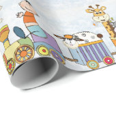 Animal Train Wrapping Paper Cadeaupapier (Rol Hoek)