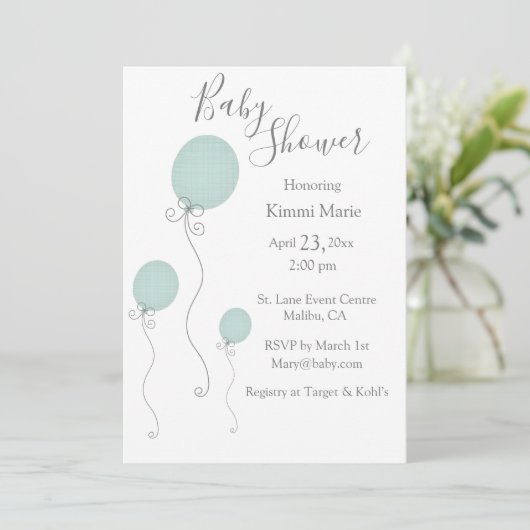 Animal Trains Boy Baby shower Green Blue Kaart (Staand voorkant)