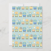 Animal Trains Boy Baby shower Green Blue Kaart (Achterkant)