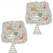 Animal Tree Art Illustratie Schilderij Vogels Kat Sticker (Voorkant)