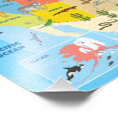 Animal US Kaart voor Kinderen Foto Afdruk (Hoek)