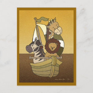 Animal Voyage - Chocolate Baby shower Invitation Uitnodiging Briefkaart