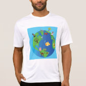 Animal Wereldkaart Schattigee Wildlife Illustratie T-shirt (Voorkant)