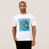 Animal Wereldkaart Schattigee Wildlife Illustratie T-shirt (Voorkant volledig)