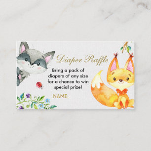 Animal Woodland - Diaper Raffle Card Informatiekaartje