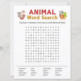 Animal Word Search Game