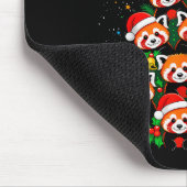 Animal Xmas Tree Santa Hat Red Panda Christmas  Muismat (Hoek)