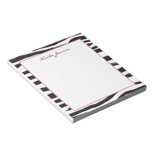 Animal Zebra print persoonlijk Notitieblok (Schuin)