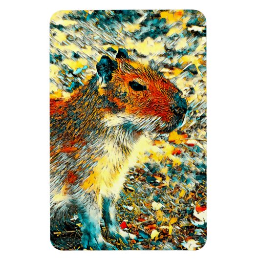 AnimalArt_Capybara_003 Magneet (Verticaal)