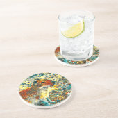 AnimalArt_Capybara_003 Zandsteen Onderzetter (Zijkant)