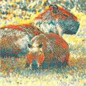 AnimalArt_Capybara_004 Sticker (Voorkant)