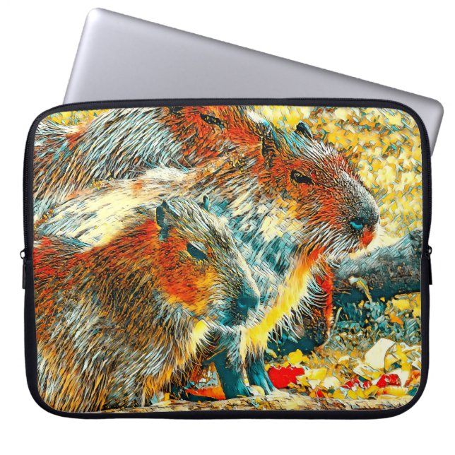 AnimalArt_Capybara_005 Laptop Sleeve (Voorkant)