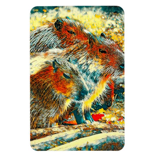 AnimalArt_Capybara_005 Magneet (Verticaal)