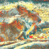 AnimalArt_Capybara_005 Sticker (Voorkant)