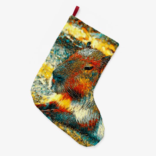 AnimalArt_Capybara_006 Grote Kerstsok (Voorkant (Hangend))