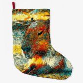 AnimalArt_Capybara_006 Grote Kerstsok (Voorkant)