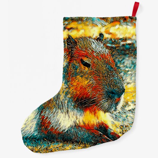 AnimalArt_Capybara_006 Grote Kerstsok (Achterkant)