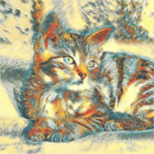 AnimalArt_Cat_015 Sticker (Voorkant)