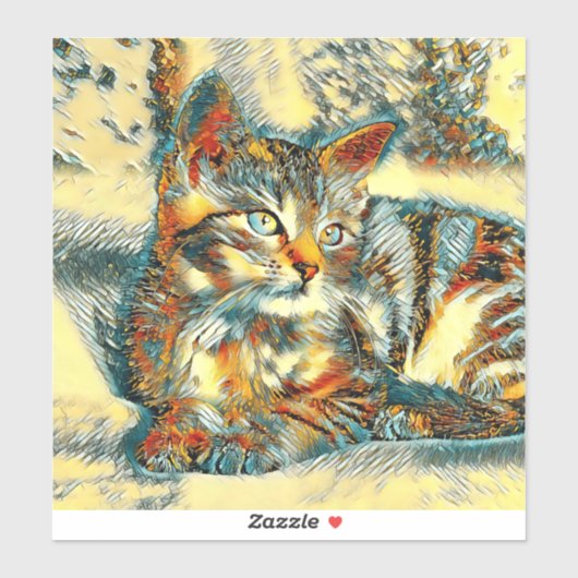 AnimalArt_Cat_015 Sticker (Vel)