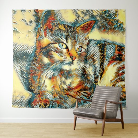 AnimalArt_Cat_015 Wandkleed (In Situ (horizontaal))